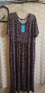 Empire Waist Floral Maxi with pockets - Dark Academia - Cottagecore - 90s grunge